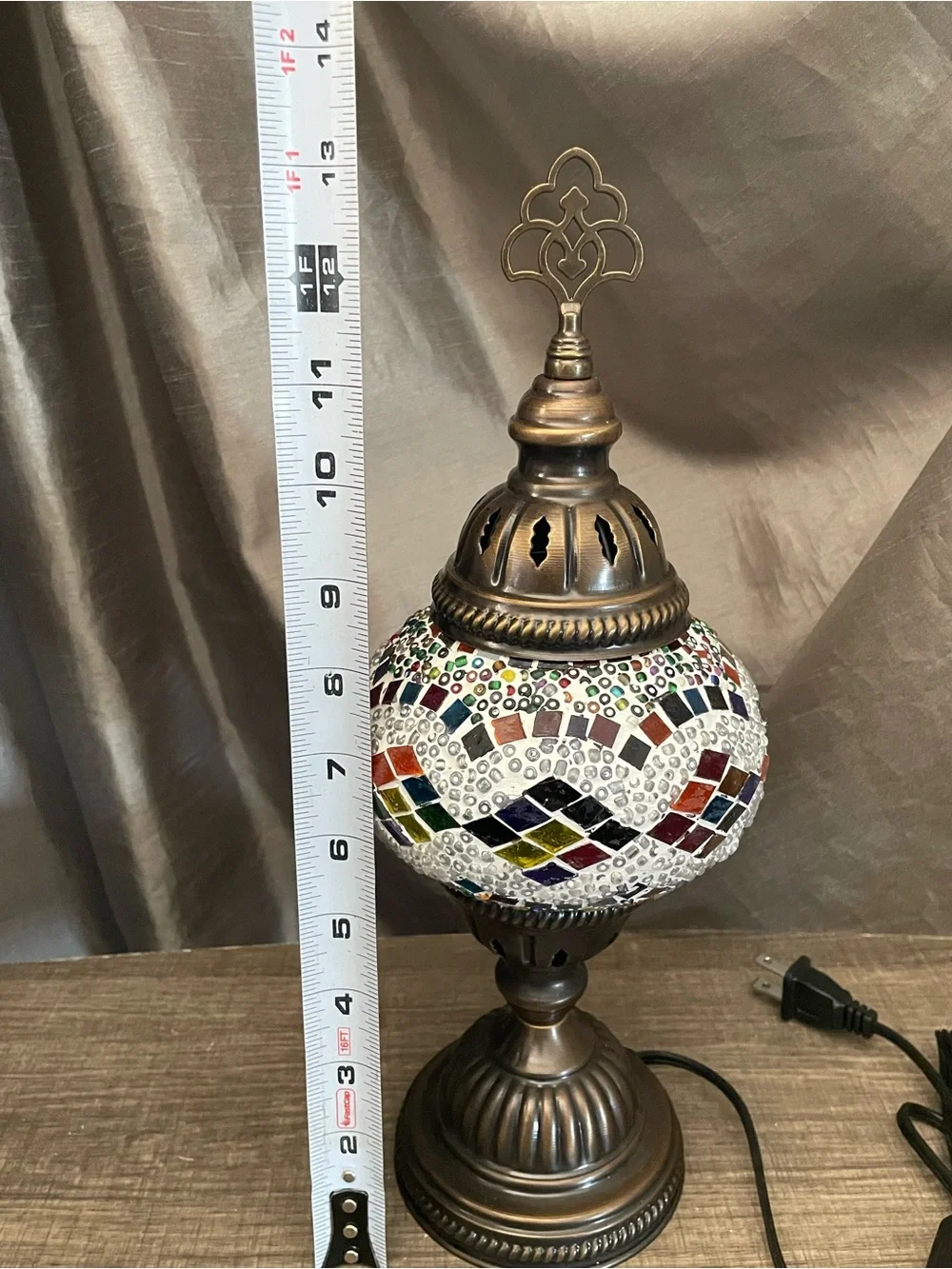 Handmade Turkish Mosaic Table Lamp – Colorful Boho Moroccan Style Accent Light